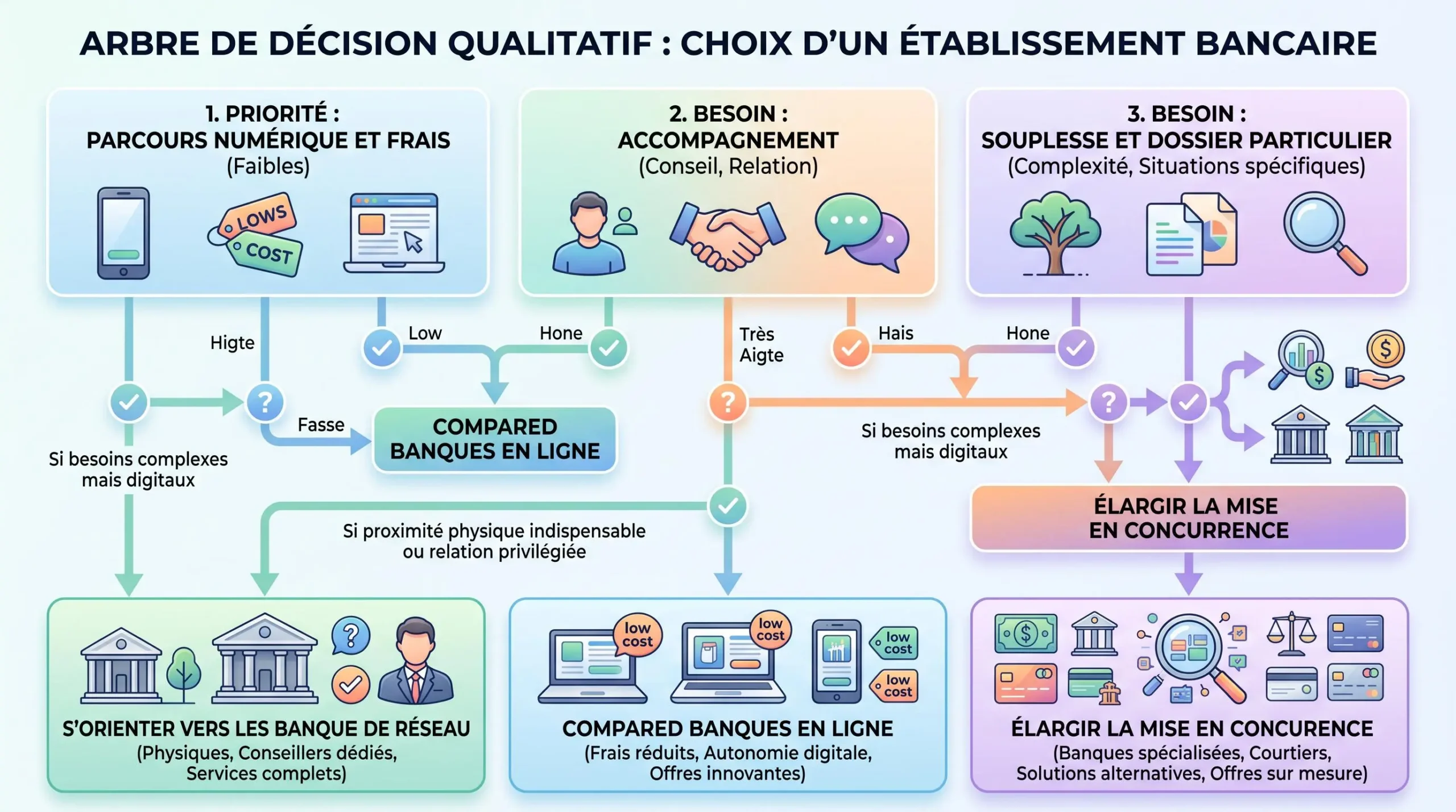 Arbre de décision pour choisir un type de banque pour un crédit immobilier