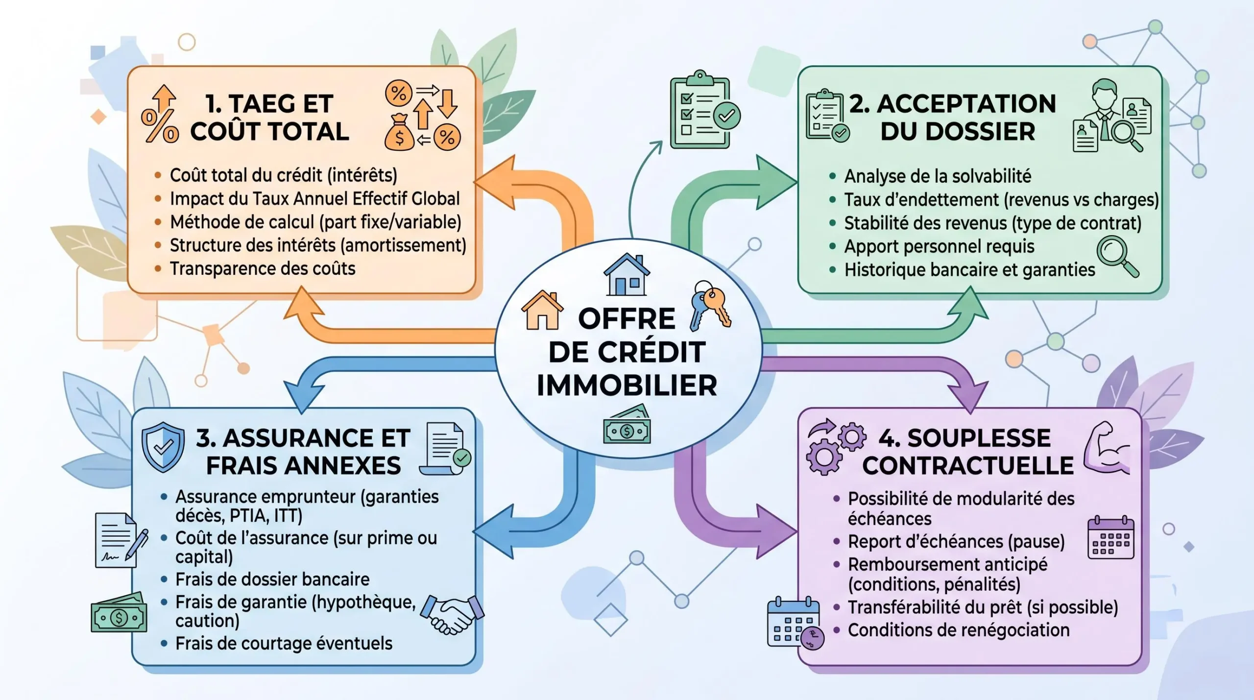 Schéma des critères de choix d’un crédit immobilier